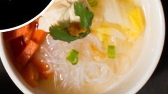 Healthy Soup · Glass noodles and mixed vegetables.