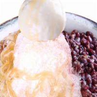 Red Bean Milk Shaved Ice · Best seller. Red beans, melon jelly, ice cream.
