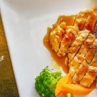 Chicken Teriyaki (D) · Served with choice of soup or salad.