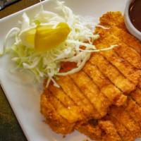 Chicken Katsu (D) · Served with choice of soup or salad.