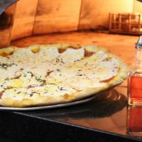 Buongusto Margarita Pizza · Plum tomatoes, fresh mozzarella, fresh basil and romano cheese.