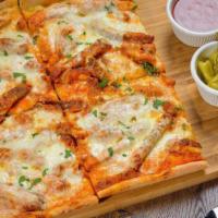Chicken Vodka Pizza · Pizza made with our homemade vodka sauce topped with grilled chicken, fresh mozzarella, and ...