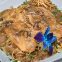 Chicken Marsala · Sauteed in a marsala wine sauce with fresh mushrooms. Served with side salad, your choice of...