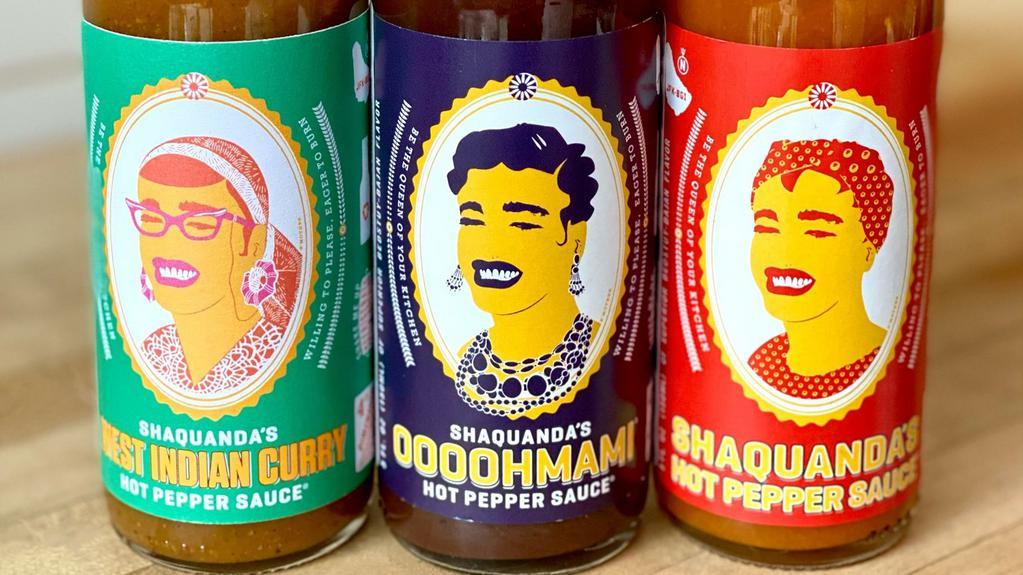 Shaquanda Will Feed You Hot Sauce · Born out of a Bushwig performance in 2013, Shaquanda Will Feed You hot sauces are rooted in intense flavors and theatrics. These special sauces can be used as a marinade, a condiment, or a seasoning sauce for your favorite stew.