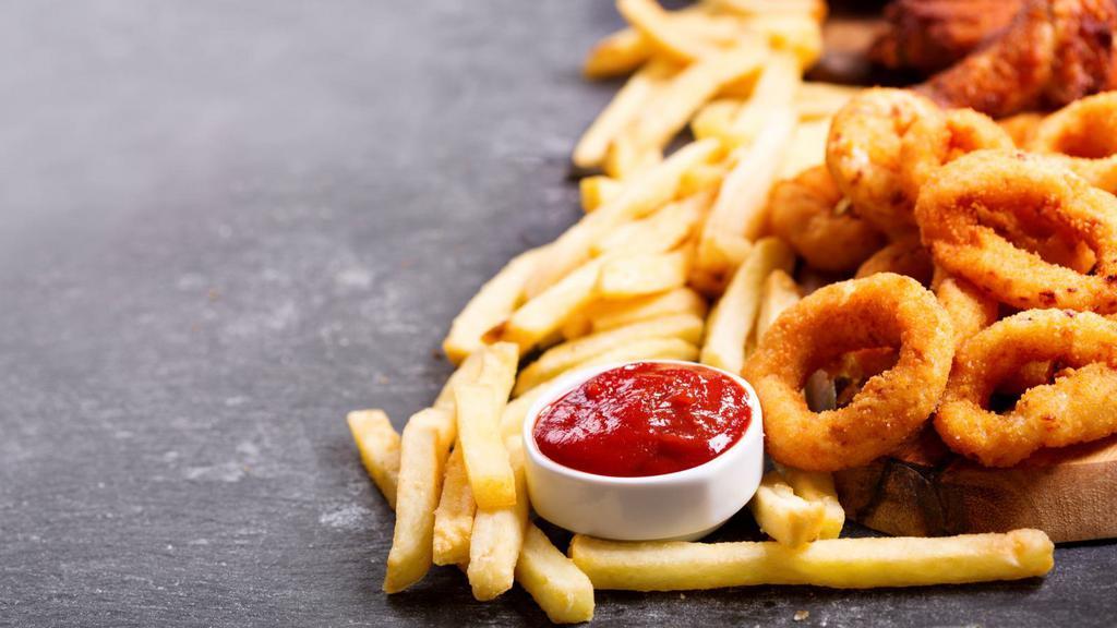 Fries & Onion Rings Combo · Delicious combo of crispy golden fries and onion rings.