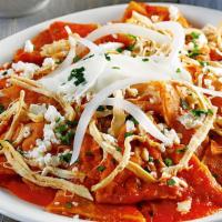 Beef Or Chicken Chilaquiles / Chilaquiles Con Res O Pollo  · ACCOMPANIED WITH RED BEANS,  YELLOW RICE END GREEN SALAD         BON APPETITE..

ACOMPANADOS...