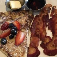 Fruit French Toast · Served with seasonal berries and maple syrup.