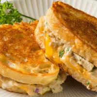 Tuna Melt Sandwich · Delicious sandwich, topped with Homemade tuna, melted cheddar cheese and mayo.