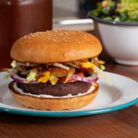 Lekka Burger · Classic Lekka Patty, ketchup, yellow mustard, vegan mayo, lettuce, tomato, red onion, pickle...