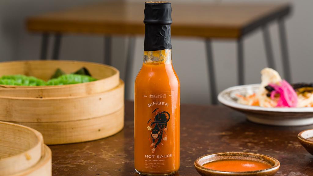 5Oz Fermented Ginger Hot Sauce · It's bright and it packs a punch and now you can grab a 5oz bottle! Grab one to do naughty things!
