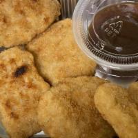5Pc Chick'N Nuggets · vegan chick'n nuggets 5pc with you choice of BBQ or Sweet & Sour Sauce. Please specify when ...