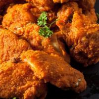 Honey Bbq Bone-In Wings · Served with celery or carrots, and blue cheese or ranch.
