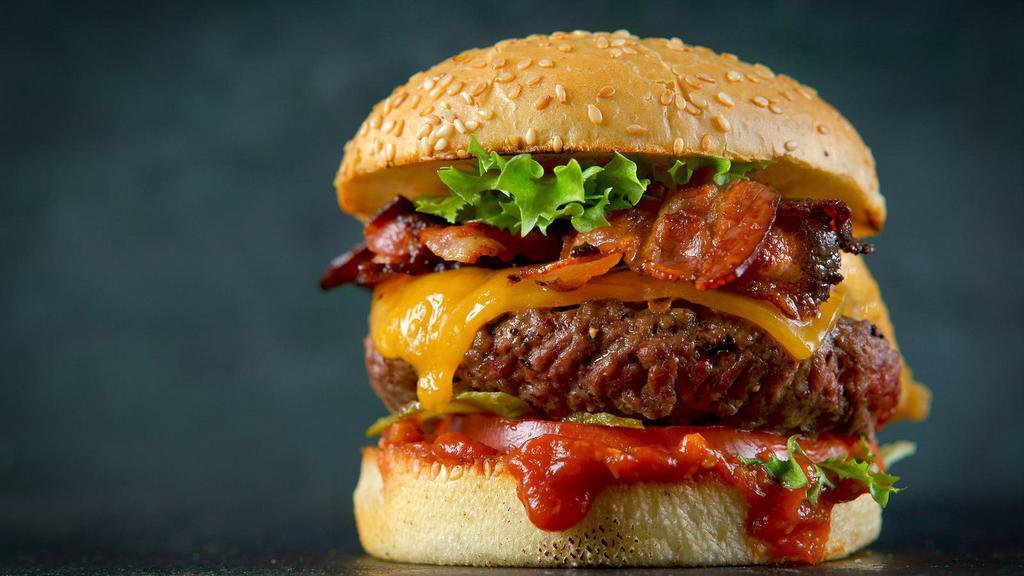 Bacon Cheeseburger · Hot Bacon Burger with Creamy Cheese.