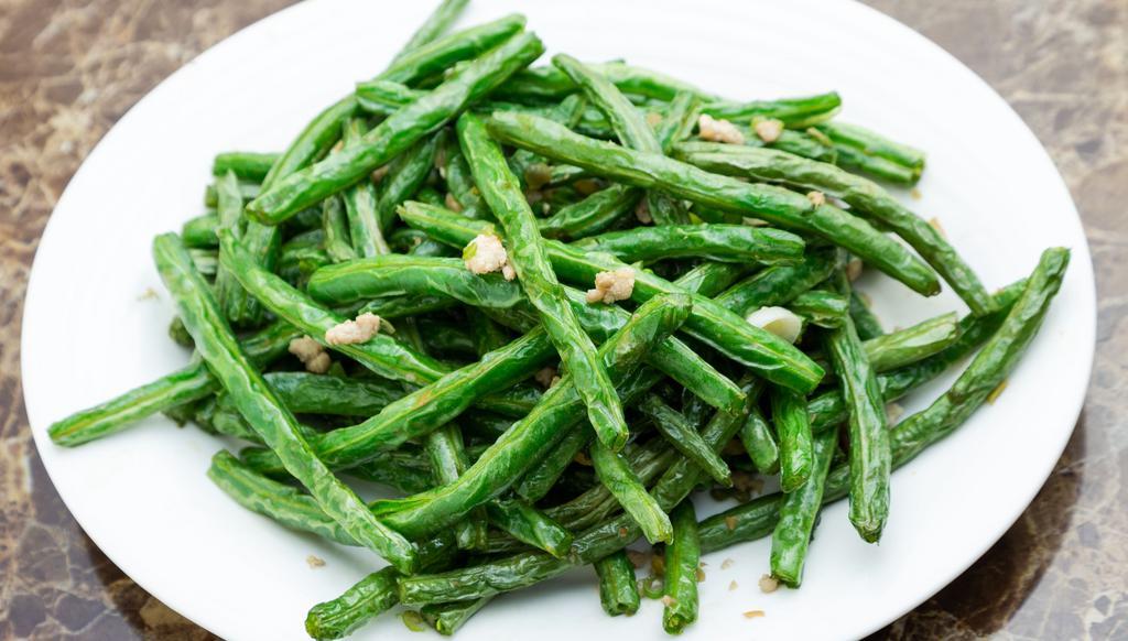 Sauteed String Bean · With minced pork.