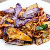 Eggplant With Garlic Sauce · Hot & Spicy. With pork.