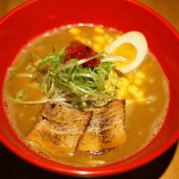 Curry Paitan · Our Chicken Paitan with our special curry sauce. Loaded with bean sprouts, scallions, corn, ...