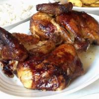 Pollo Entero · Whole chicken. Rotisserie chicken marinated in our special recipe.