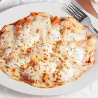 Baked Ziti · Penne Covered w/ Melted Mozzarella, Ricotta and Parmesan Cheese