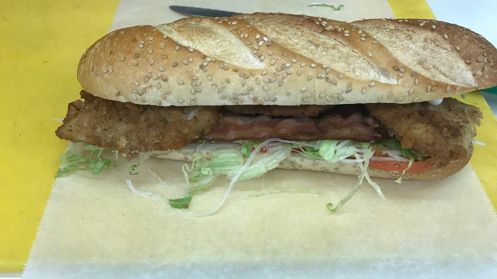 Chicken Cutlet Supreme · Chicken Cutlet, Bacon, Lettuce, Tomato, and Mayo.