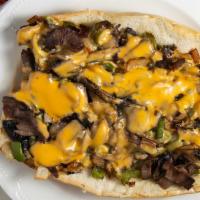 Philly Cheesesteak · With peppers & onions