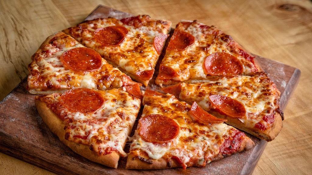Kids' Pepperoni Pizza · Thin crust pizza with mozzarella cheese and pepperoni.