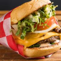 Pop'S Burger · 2 beef patties, cheese, special sauce, pickles, lettuce, tomato, onion.