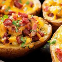 Potato Skins · Potatoes that have been hollowed out and filled.