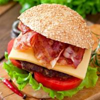 Bacon Cheeseburger · Mouthwatering Beef Burger topped with bacon and melted cheese.