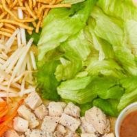 Thai Lettuce · Iceberg, Grilled Chicken, Carrots, Bean Sprouts, Rice Noodles & Thai Peanut Dressing