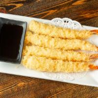 Shrimp Tempura (D) (10) · Served with miso soup or green salad shrimp tempura roll shrimp shumai and white rice.