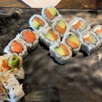 Sushi · Served with miso soup or green salad shrimp tempura roll shrimp shumai and white rice.