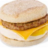 Egg Sandwich With Sausage · Delicious breakfast sandwich made with two eggs and sausage, served to customer's preference.