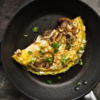 Mushroom Omelette · Delicious Mushroom Omelette made with three eggs and mushrooms, prepared to customer's prefe...