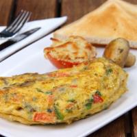 Plain Omelette · Delicious Omelette made with three eggs, prepared to customer's preference. Served with a si...