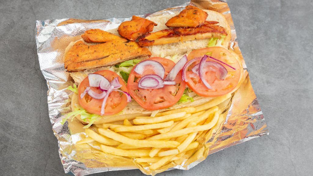 Grilled Chicken Sandwich · Tomato, lettuce and mayo. Served with fries.