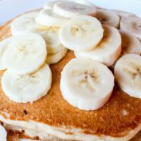 Protein Pancakes · House-made whey protein pancakes. Served with your choice of bananas or strawberries.