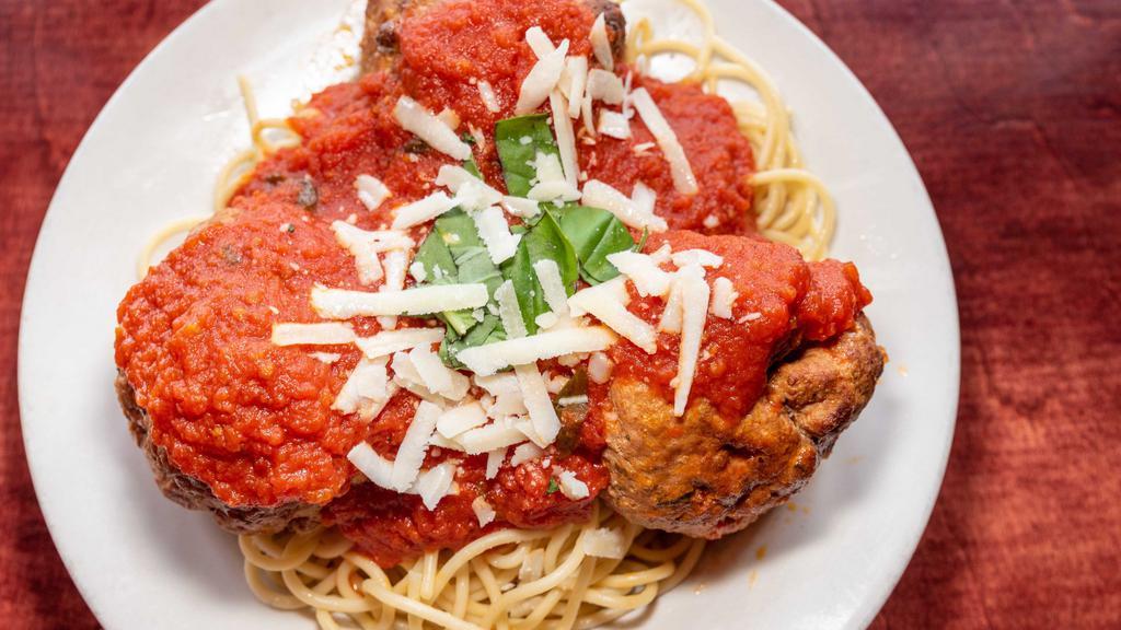 Spaghetti With Meatballs · Pasta with homemade marinara sauce with meatballs. Includes garlic knots and a small house salad.