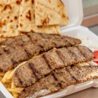 Gyro (Beef) Platter · with french fries or rice, side salad and pita