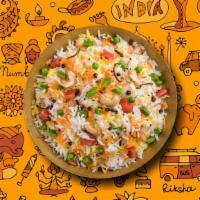 Peshawari Veggie Biryani · Our long grain basmati rice is cooked with spices, and fresh vegetables in our special birya...