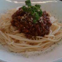 Spaghetti Bolognese · House made marinara cooked with ground beef.