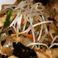 Drunken Noodles · Stir-fry with broad rice noodles bean sprouts & vegetables.