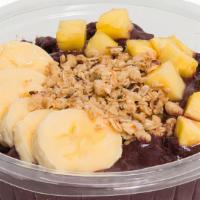  Totally Tropical Acai Bowl · Organic Acai,banana,almond milk
Topped with granola,pineapple,mango,shredded coconut