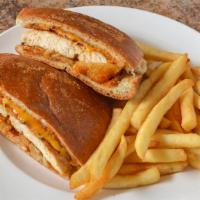 South West Chx Panini · Grilled Chicken Breast Bacon Fried Onion Strips Cheddar Cheese & Chipotle Sauce