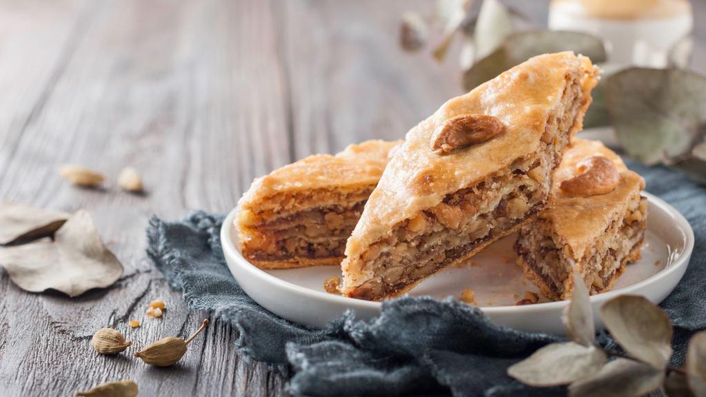 Assorted Baklava · Layers of phyllo with chopped nuts and honey.