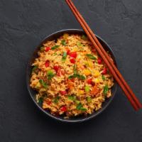 Schezwan Fried Rice · Customer's favorite! A spicy blend of vegetables or chicken schezwan style.