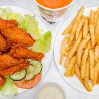 (18) Pieces Buffalo Wings  Combo · Served with rice or French fries and a can soda
