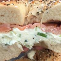 Flavored Cream Cheese & Fresh Lox · On the bread of your choice.