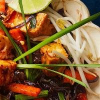 Pad Thai (24 Oz) · #Padthaiforlovers. Sautéed (purple) rice noodle, green cabbage, bean sprout, carrots, chive,...