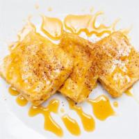 Leche Frita · Little Basque delicacies with caramel sauce