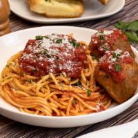 Spaghetti & Meatballs Dinner · House made all beef meatballs, spaghetti with house made marinara sauce. *This meal is serve...